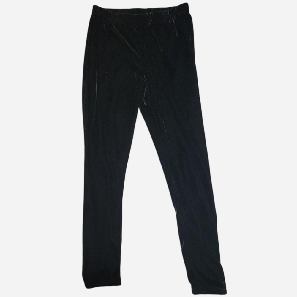 black velour velvet leggings